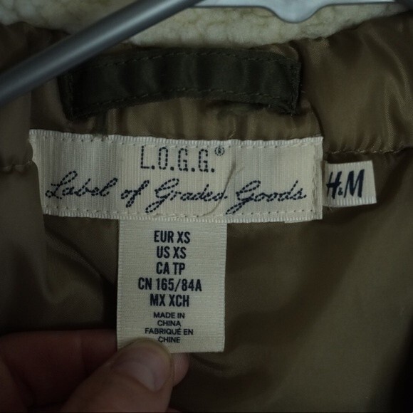 H&M sz XS L.O.G.G. Olive Green Puffer Jacket - Picture 6 of 10